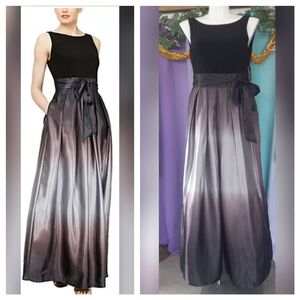 SLNY  FASHION NEW YORK OMBRE BOW SASH GOWN SIZE 14 MAXI DRES